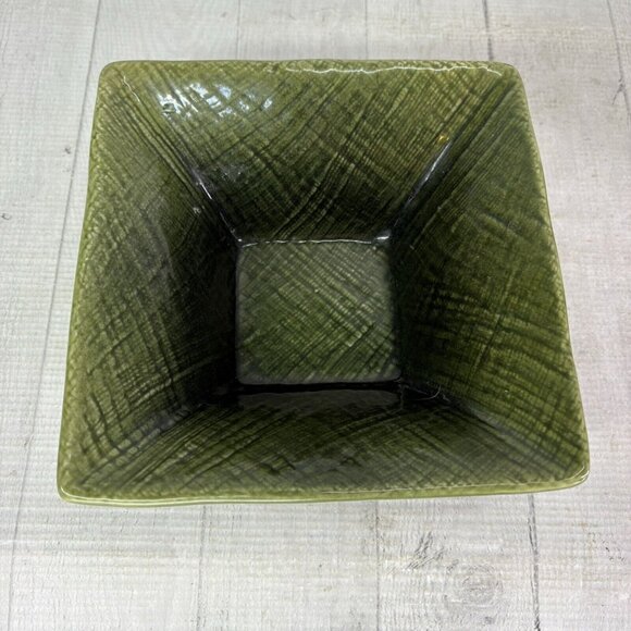 Home Target ASIAN LINEN Green Embossed Weave Square Soup Cereal Bowls Set of 4 - Picture 4 of 16